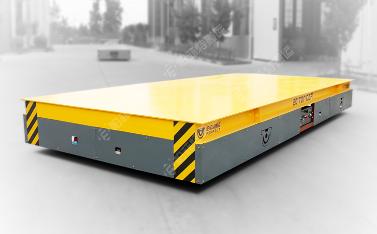 陜西西安20噸無(wú)軌電動(dòng)平板車發(fā)貨成功