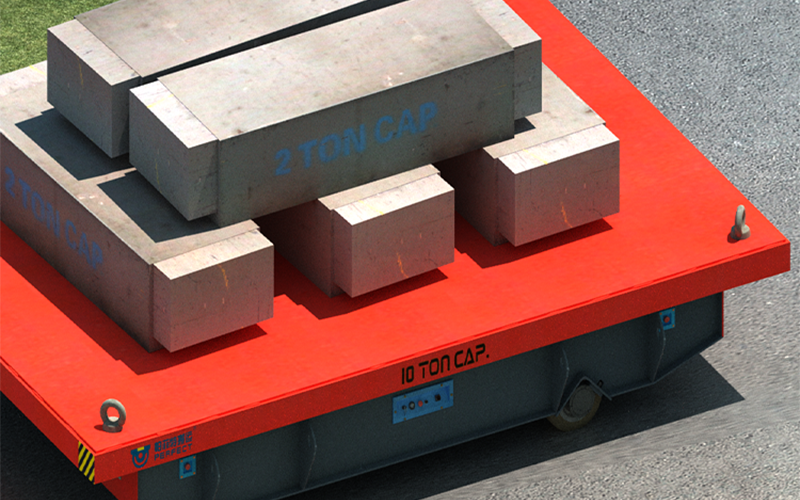 安徽阜陽20噸鋼筋無軌電動(dòng)平板車發(fā)貨成功